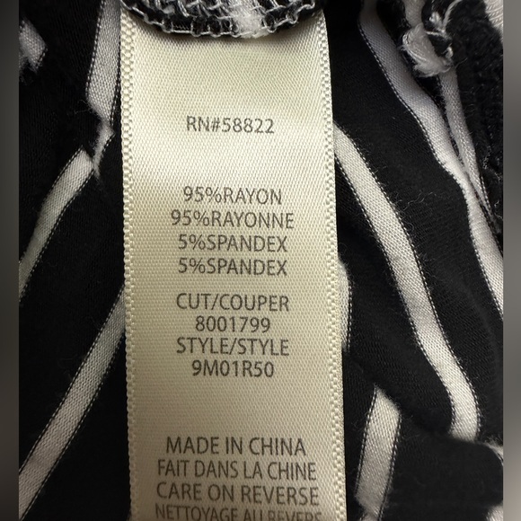 Max Studio Women's Sleeveless Midi Empire Jersey Dress - black/white stripes - S - Picture 6 of 7